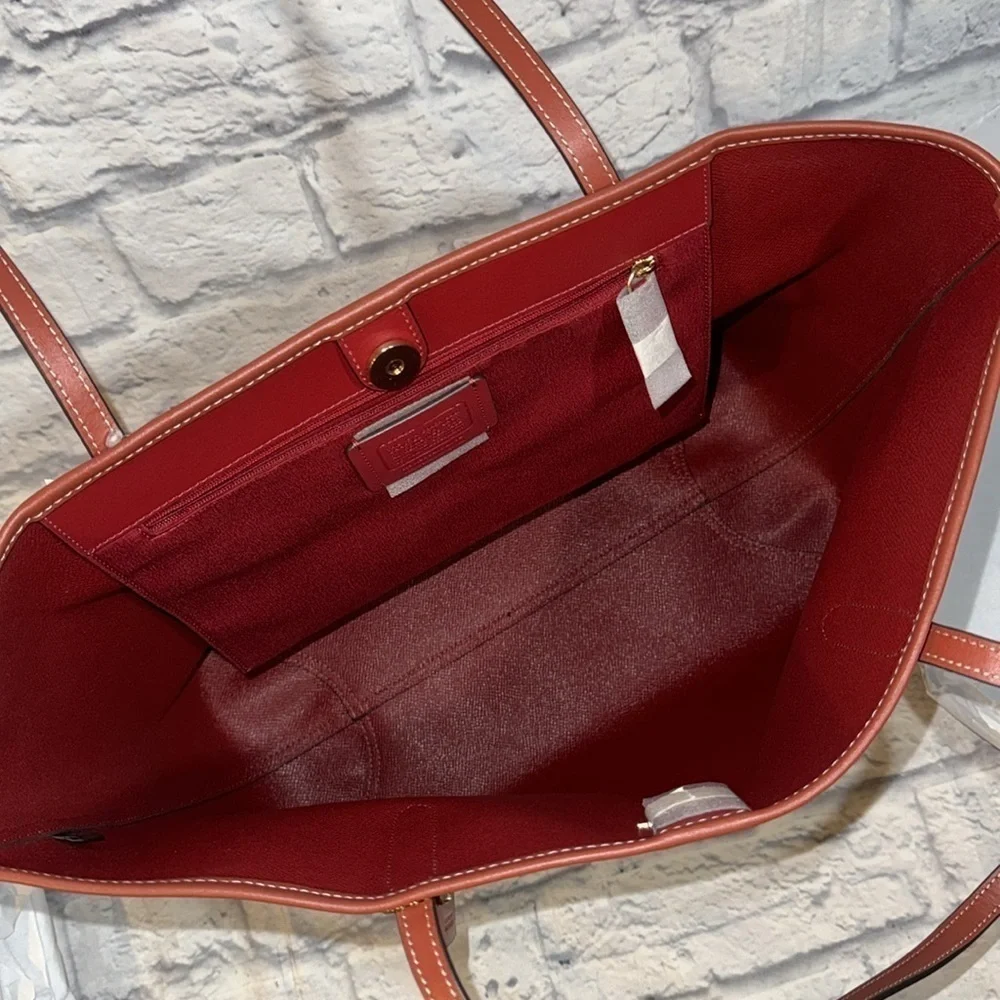 Coach Tom Wesselmann City Tote Bag Signature Canvas Smile Mouth Lips Teeth Print
